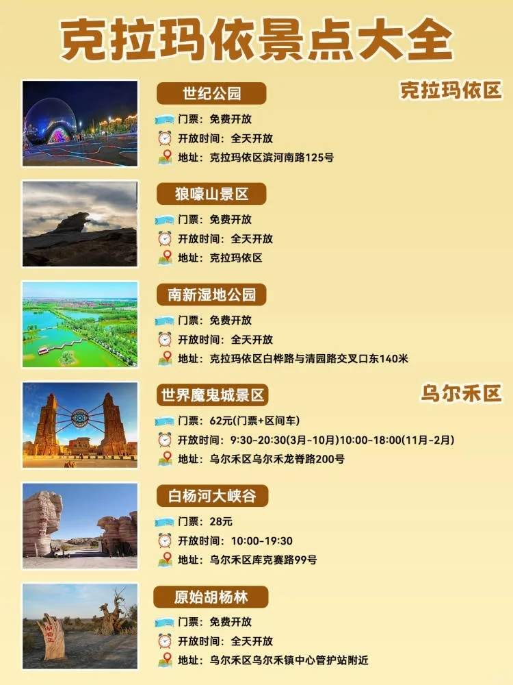 克拉玛依旅游景区有哪些-克拉玛依旅游景区有哪些好玩的