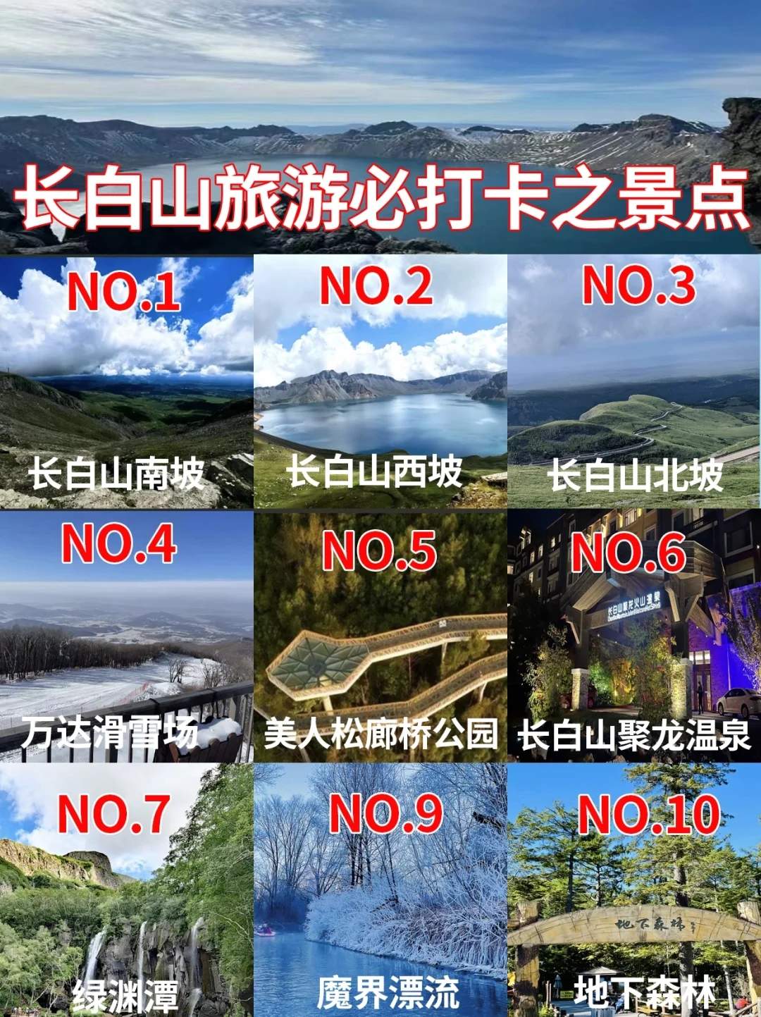 长白山旅游必访十大景点攻略